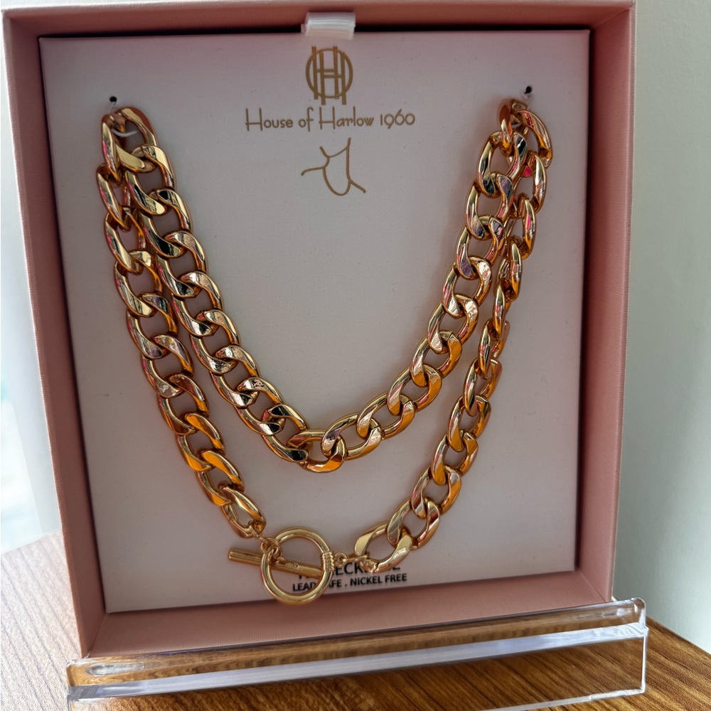 House of Harlow 1960 Gold Chain Link Necklace